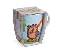 NICI Tasse en Porcelaine hérisson Hetch Hogan 310 ML 9,5x9 cm Bleu avec Banderole - Tasse à thé Tasse à café Tasse en Porcelaine mug avec Anse pour Boissons Froides et Chaudes - Super idée Cadeau