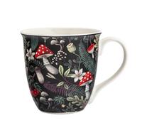 Tasse en porcelaine - Motif automne - XXL - 630 ml (champignons mouches, noir)