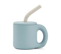 Tasse en silicone Jenna bleu avec paille Liewood