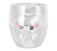 Tasse en Verre à Double Paroi de 300ml, Tasse à Café Isolée Transparente, Mignon Lapin de Dessin Animé, Tasse à Café au Lait, Tasse à Thé pour Four à Micro-ondes,(Réservoir transparent)