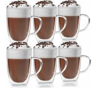 Tasse en verre à double paroi - Dimono Thermo Tea & Coffee Mug 300ml : Ensemble de 6