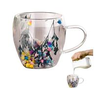 Tasse en verre à double paroi en forme de séchée | Esthétique isotherme en verre résistant à la chaleur pour adultes, les âges, amis