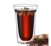 Tasse en verre à double paroi - Tasse à café en verre transparent | Tasses transparentes résistantes à la chaleur, vin isotherme pour café, thé, whisky, cocktails et la plupart des boissons