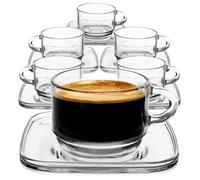 Tasse en verre avec soucoupe 250 ml 6 pcs.