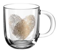 Tasse En Verre De 400Ml Avec Design De Cœur Empreinte - Cadeau De Vaisselle