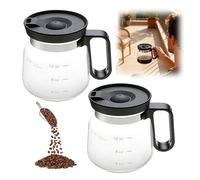 Tasse en verre de cafetière de 16 oz, cafetière en verre originale avec couvercle anti-renversement, tasse résistant à la chaleur avec poignée pour thé, lait, chocolat chaud, boissons froides 2