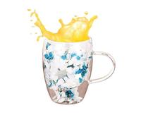 Tasse en verre de fleur séchée, Tasse en verre avec fleurs séchées, Tasse à thé de fleurs séchées, Tasse en verre décorative, Tasse à café en verre avec fleurs, Tasse en verre à fleurs, Tasse à fleurs