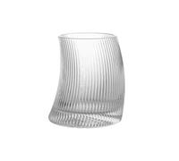 Tasse en verre de forme incurvée unique transparente nervurée pour un usage quotidien ou un événement spécial chaud et froid