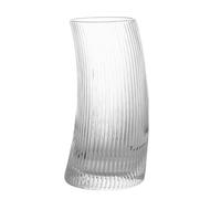 Tasse en verre de forme incurvée unique transparente nervurée pour un usage quotidien ou un événement spécial chaud et froid