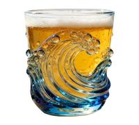 Tasse En Verre De Mer À Forme De Vague Fait Main - Verre De 350 ml,Tasse À Thé Avec Design De Vague Marine | Pour Le Café, Le Thé, Le Lait, Le Jus, Les Boissons, Les Femmes, Les Hommes, La Maison, Le