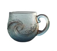 Tasse en verre de mer fabriquée individuellement en verre soufflé à la main offrant une texture distinctive et un attrait décoratif côtier (1)