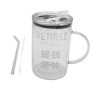 Tasse en Verre de Paille Tasse à café 1L avec poignée gobelet à café résistant aux Hautes températures Tasse à Lait pour thé café Eau Boisson glacée, RETRAITÉ
