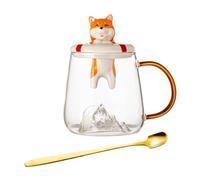 Tasse en verre, jolies tasses à thé colorées, adorables tasses à thé, chocolat chaud, jus, cocktails, charmantes tasses en verre pour les amateurs de café, tasses à chien cadeaux pour enfants et