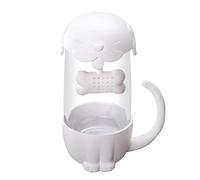 Tasse en Verre Mignonne avec Infuseur à Poisson, Tasse à Infuseur à Thé Unique et Charmante pour les Amoureux des Chats, Tasse à Infuseur à Thé Créative Facile à Utiliser, Filtre(Chien blanc)