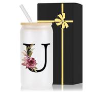 Tasse en verre monogrammé avec couvercle paille cadeau tante titi fils petite amie frère travail police épouse enterrement de vie de jeune fille étudiant cowgirl âme meilleure sœur jamais travail