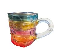 Tasse en verre peint en forme de livre - Verre coloré résistant à la chaleur - 150 ml - Collection de tasses à café - Pour enseignants, écrivains, de bibliothèque, femmes, hommes, famille, amis