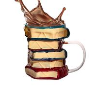 Tasse en verre peint en verre peint | Tasse en verre teinté | Pour thé chaud et froid, lait, eau, femmes, hommes, lecteurs, écrivains, de bibliothèque, bibliothécaires, décoration de bureau