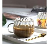 Tasse en verre résistant à la chaleur/Tasse à café/Tasse de style ins hautement attrayante en forme de citrouille/Verre à boire pour la maison/Tasse à thé à fleurs pour dames Taille UniqueUnicoloreVer