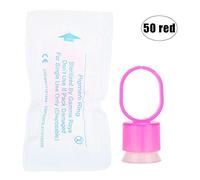 Tasse Encre Tatouage Anneau d'Encre de Tatouage Support de Pigment avec l'Eponge pour le Maquillage Permanent de Microblading (50Pcs-Rouge)
