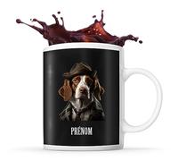 Tasse Épagneul Breton Mafia 20's Prénom Nom Personnalisable | Mug Café Thé Idée Cadeau Personnalisé Homme Femme Original pour propriétaire de chien