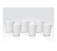 Bialetti Y0TZ502 6 tasses à expresso, porcelaine, blanc, 6 pièces (lot de 1), Weiss