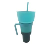 Tasse et bol - Gobelet 2 en 1 avec bol à goûter - Bouteille d'eau étanche pour adultes, voyage, voyages, événements sportifs, soirées cinéma à la plage