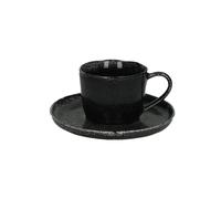 Tasse et soucoupe en grès noir Porcelino D16