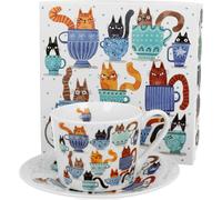 Tasse et soucoupe en porcelaine Tasse à thé Cat's World Chats