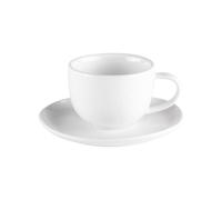 Tasse et sous-tasse à café Ecume 9 cl (lot de 6) - Table Passion - Blanc - Porcelaine Blanc G