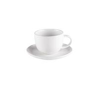 Tasse et sous-tasse à thé Ecume 22 cl (lot de 6) - Table Passion - Blanc - Porcelaine Blanc G