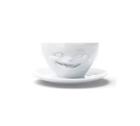 FIFTYEIGHT Tasse à café avec diviseur 'Clin d'œil' – porcelaine 200 ml, blanc, fabriqué en Allemagne