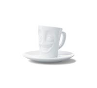 FIFTYEIGHT 3D Tasse à expresso Witzig – porcelaine 80 ml blanche, fabriquée en Allemagne