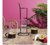 TASSE EXPRESSO VERRE X4 AVEC SUPPORT