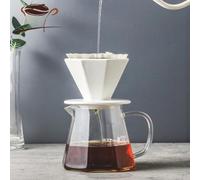 Tasse filtrante octogonale réutilisable pour cafetières avec parois intérieures en spirale sculptées avec précision pour un débit uniforme (noir, L)