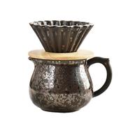 Tasse filtrante origami en céramique colorée perforée à la main pour la maison exquise résistance aux hautes températures - glace noire