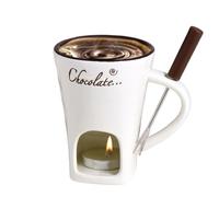 Tasse Fondue Chocolat Bougie, Mug Fondue Chocolat Bougie, Fourchette À Fondue Chauffante Au Beurre - Tasse À Fondue Hot Pot Tasse De Fusion En Céramique,Chauffe-beurre Chauffant Chauffe-plat