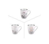 Tasse Funny Cat 23 cl (lot de 3) - Trend'up - Multicolore - Porcelaine