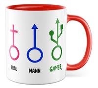 Tasse gamer avec inscription en allemand - Cadeau femme homme gamer - Tasse à café 330 ml en céramique - Jouer de jeux - Bureau