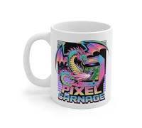 Tasse Gaming 325ml - Mug Pixel Carnage Dragon - Cadeau Geek Rétro Arcade Jeu Vidéo Céramique
