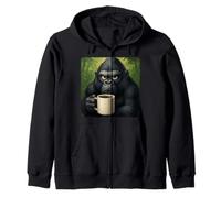 Tasse Gorilla Grumpy Coffee Morning Humour Wildlife Tired Sweat à Capuche