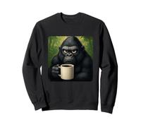 Tasse Gorilla Grumpy Coffee Morning Humour Wildlife Tired Sweatshirt