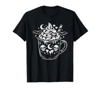 Tasse Gothique effrayante pour Halloween - Garnitures de Dessert crâne Cacao T-Shirt Graphique avec Valeur