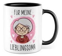 Tasse grand-mère avec inscription en allemand - Cadeau pour ma soma préférée - Tasse à café 330 ml en céramique - Tasse à café pour grand-mère, petit-fils, retraite, famille
