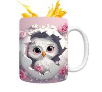 Tasse Hibou en Céramique Tasse Hiboux 350 ml Tasse Chouettes mignonnes Tasses Chouettes Peintes Plat Tasse en Céramique Chouettes Nouvelles Chouettes Tasse à Café en Céramique Tasse Illusion Chouette