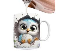 Tasse Hibou en Céramique Tasse Hiboux 350 ml Tasse Chouettes mignonnes Tasses Chouettes Peintes Plat Tasse en Céramique Chouettes Nouvelles Chouettes Tasse à Café en Céramique Tasse Illusion Chouette