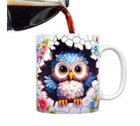 Tasse Hibou en Céramique Tasse Hiboux 350 ml Tasse Chouettes mignonnes Tasses Chouettes Peintes Plat Tasse en Céramique Chouettes Nouvelles Chouettes Tasse à Café en Céramique Tasse Illusion Chouette