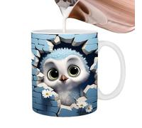 Tasse Hibou en Céramique Tasse Hiboux 350 ml Tasse Chouettes mignonnes Tasses Chouettes Peintes Plat Tasse en Céramique Chouettes Nouvelles Chouettes Tasse à Café en Céramique Tasse Illusion Chouette