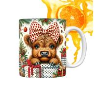 Tasse Highland Cow, tasses de Noël en vrac | Tasse de vache en céramique Tasses à café de Noël - Tasse de vache, Noël pour café chaud, thé froid, chocolat chaud confortable