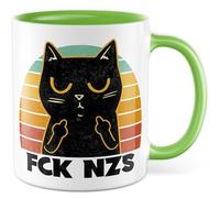 Tasse humoristique avec inscription « fck nzs » - Tasse à café 330 ml en céramique - Humour sarcasme politique gauche