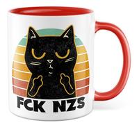Tasse humoristique avec inscription « fck nzs » - Tasse à café 330 ml en céramique - Humour sarcasme politique gauche